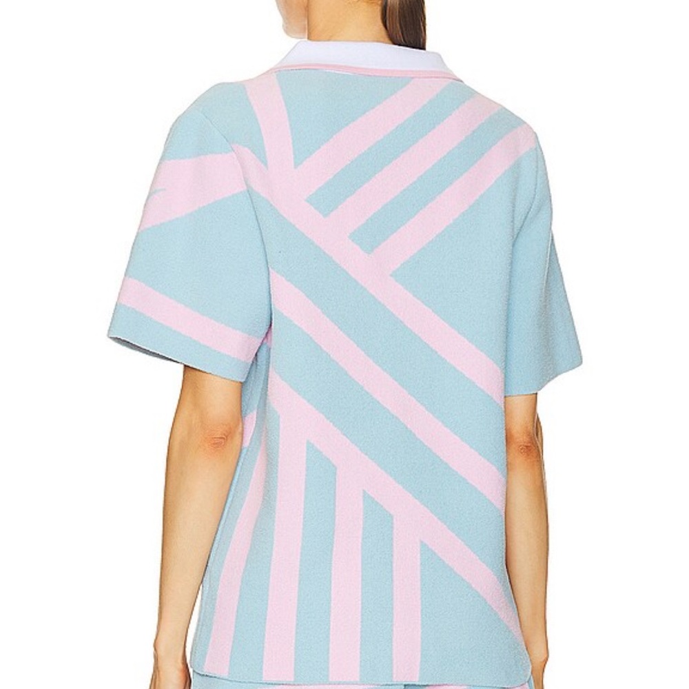 SER.O.YA Pastel Blue and Pink Striped Short-Sleeve Top - Picture 2 of 12